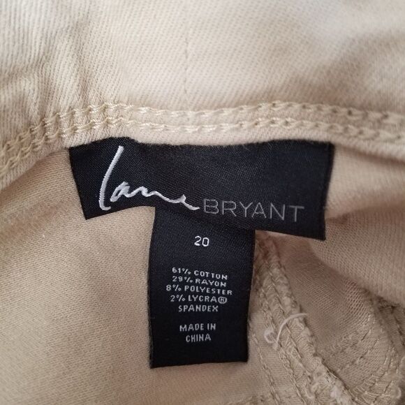 Lane Bryant Women's Tan Zip Ankle Jeans Size 20 Casual Stretch Denim - Picture 4 of 4
